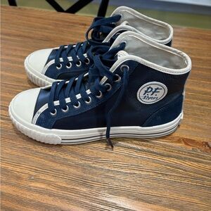 NWOT ! P.F. Flyers Navy and White High-Tops